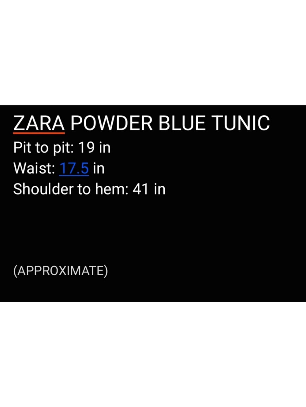 ZARA Refined Lagenlook Satin Powder Blu Tunic, Minimalist Effortless Chic, Nwt S - Picture 15 of 15